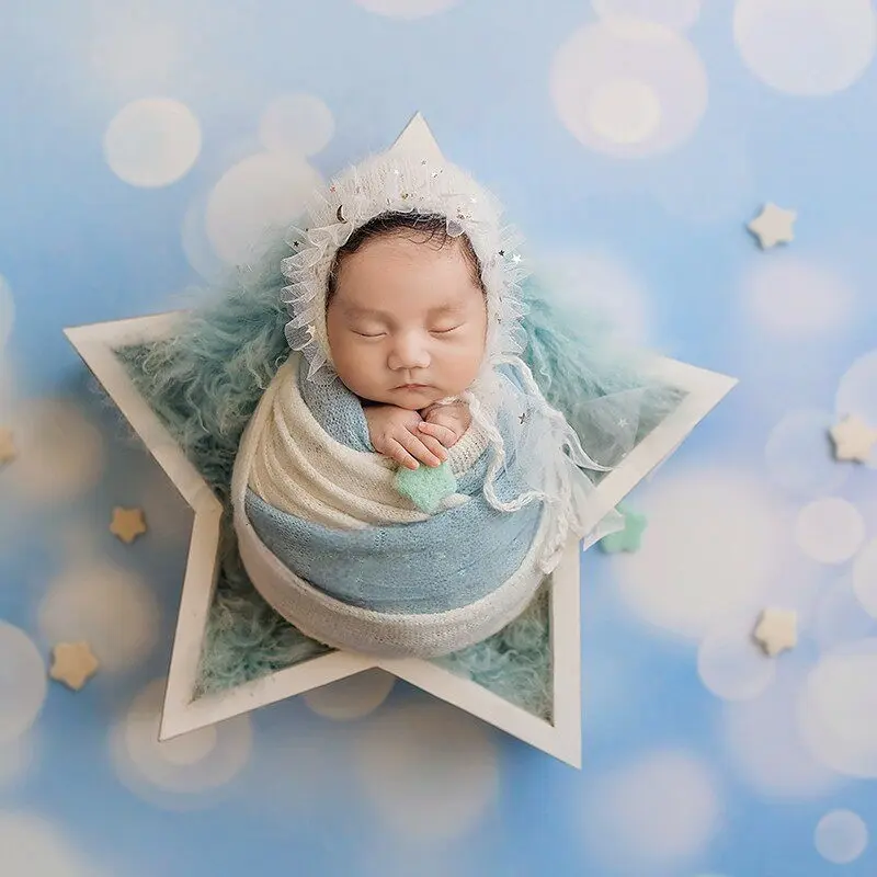 Vintage Wooden Posing Props (Moon & Stars) - Newborn Photography Props - Image 2
